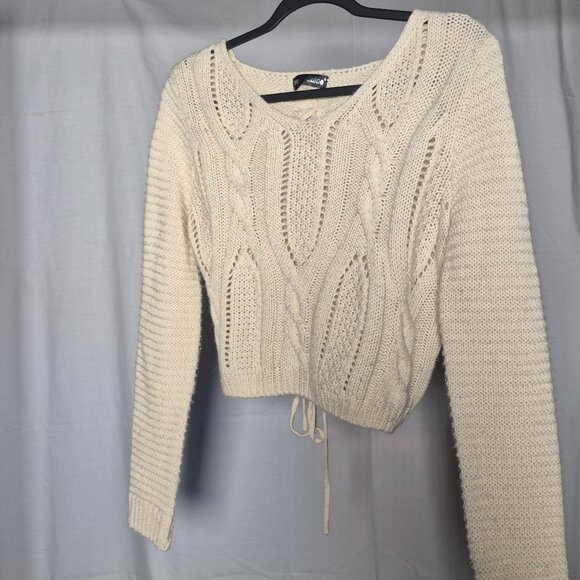 Size Small Women's Ivory Sweater with Tie Back Detail - Picture 2 of 3